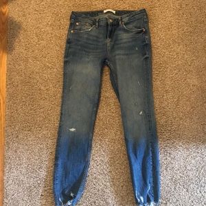 Zara Frayed Ankle Jeans